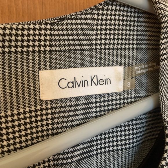 Calvin Klein houndstooth and faux leather dress - Picture 3 of 4